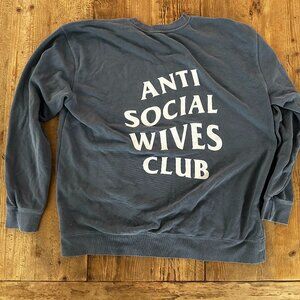 Anti Social Wives Club Grey Sweatshirt Women's L